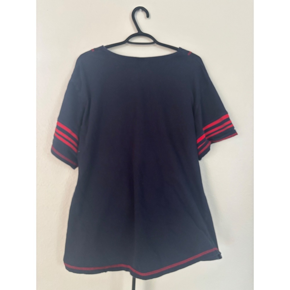 Looney Tunes Tweety‎ Bird Baseball Jersey Navy Blue Red Contrast Stitching 2X - Picture 7 of 8